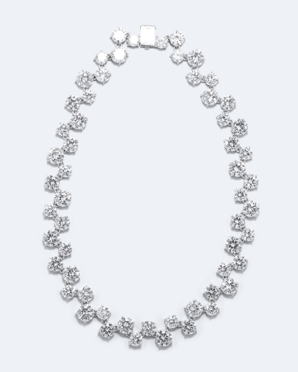Juggernaut - Zirconia and Rhodium Plated Necklace