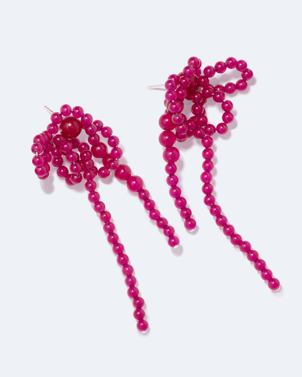 Too Many Loose Ends? - Chalcedony Bead and Recycled Silver Earrings