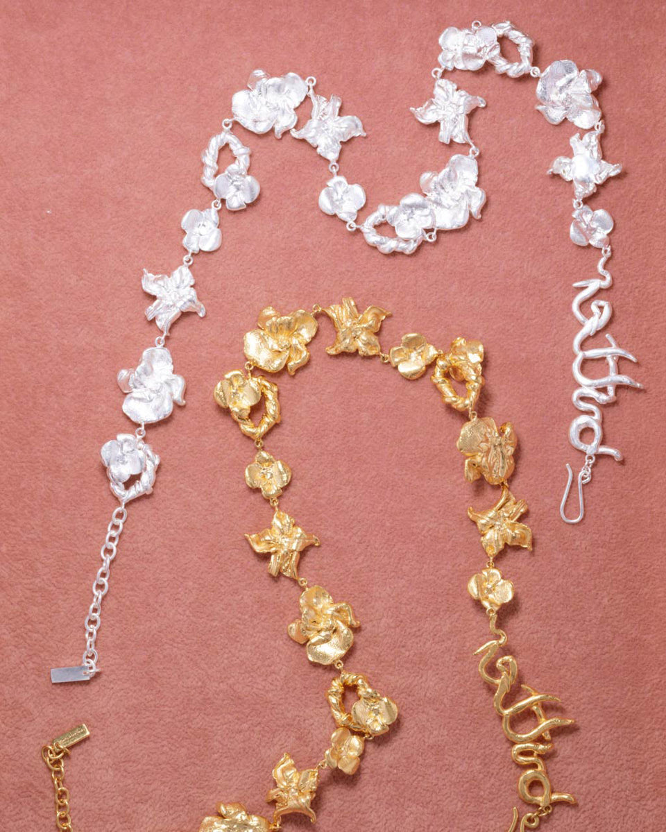 Time Passes Into Tributaries - Silver Plated Necklace