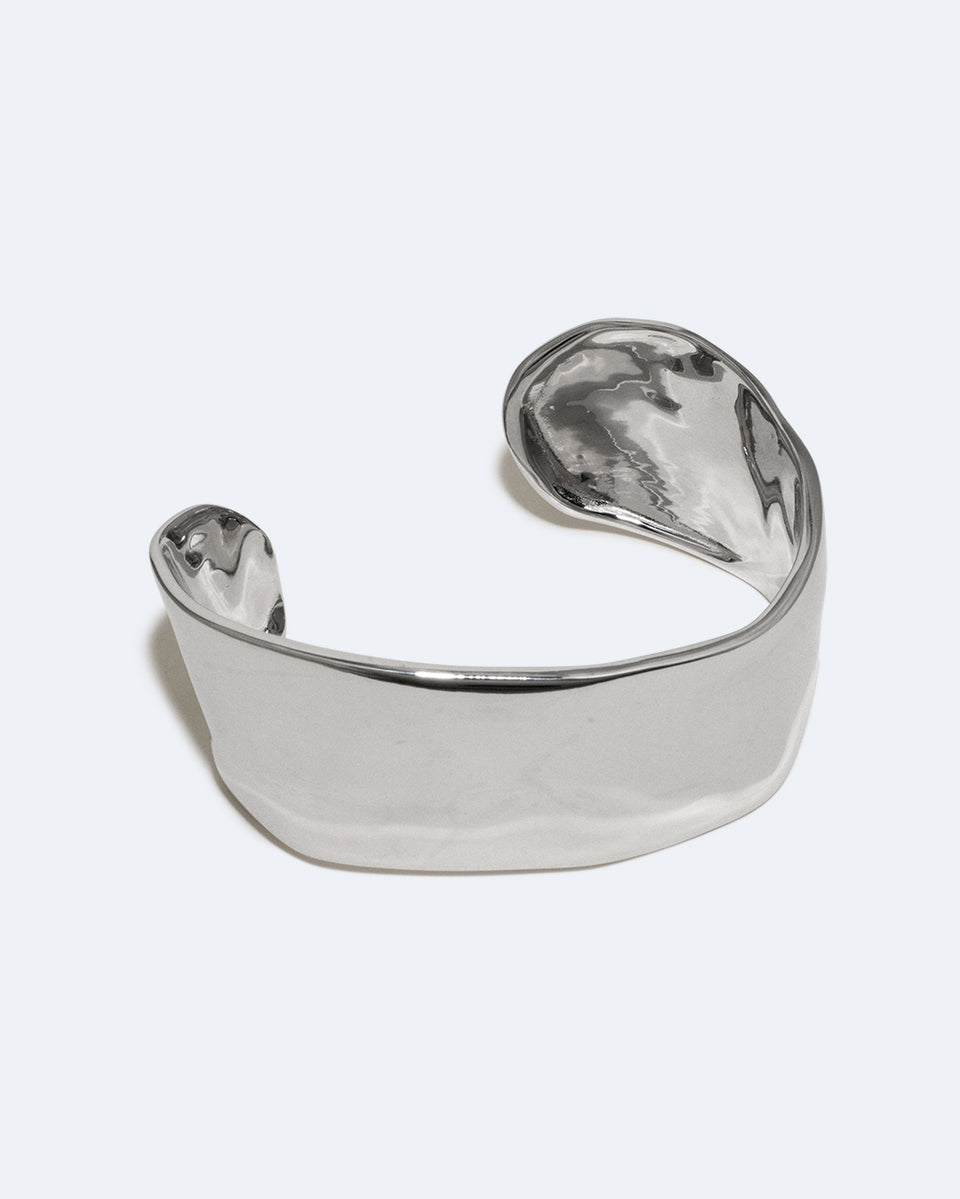 Something of Vast Importance is Being Communicated Just Out of Earshot - Rhodium Plated Cuff