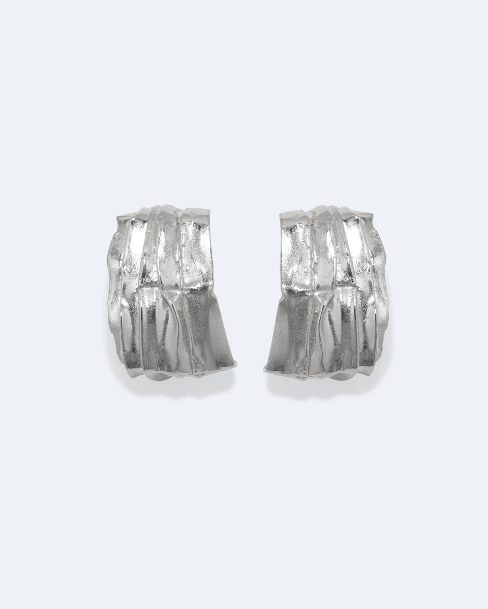 Pleat - Silver Plated Earrings