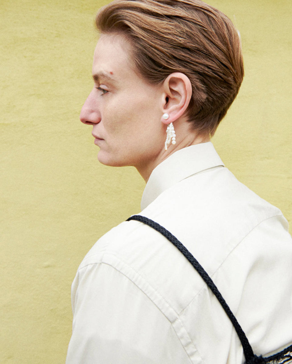 Where The Wild Things Winter - Pearl and Recycled Gold Vermeil Earrings