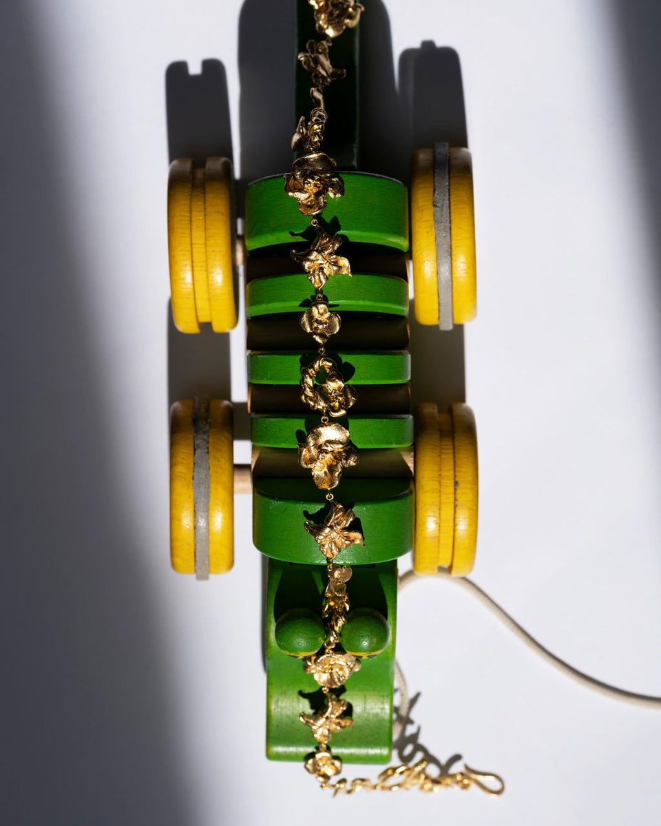 Time Passes Into Tributaries - Gold Plated Necklace