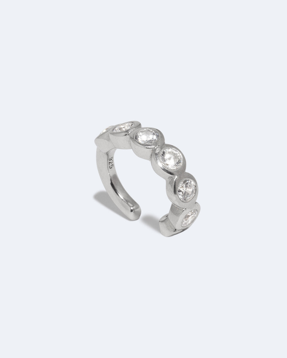 Arc - Zirconia and Recycled Silver Ear Cuff