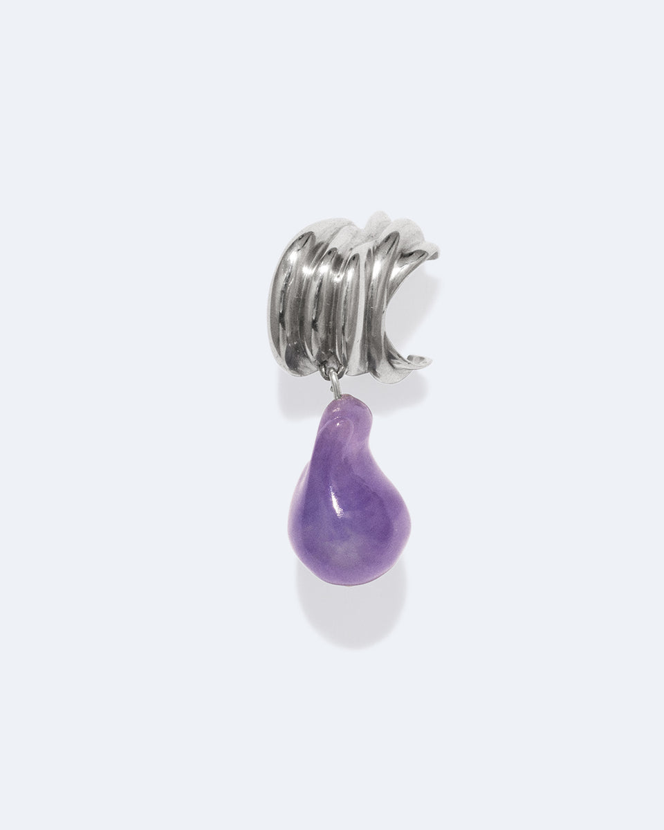 Clash - Lilac Bio Resin and Platinum Plated Single Earring