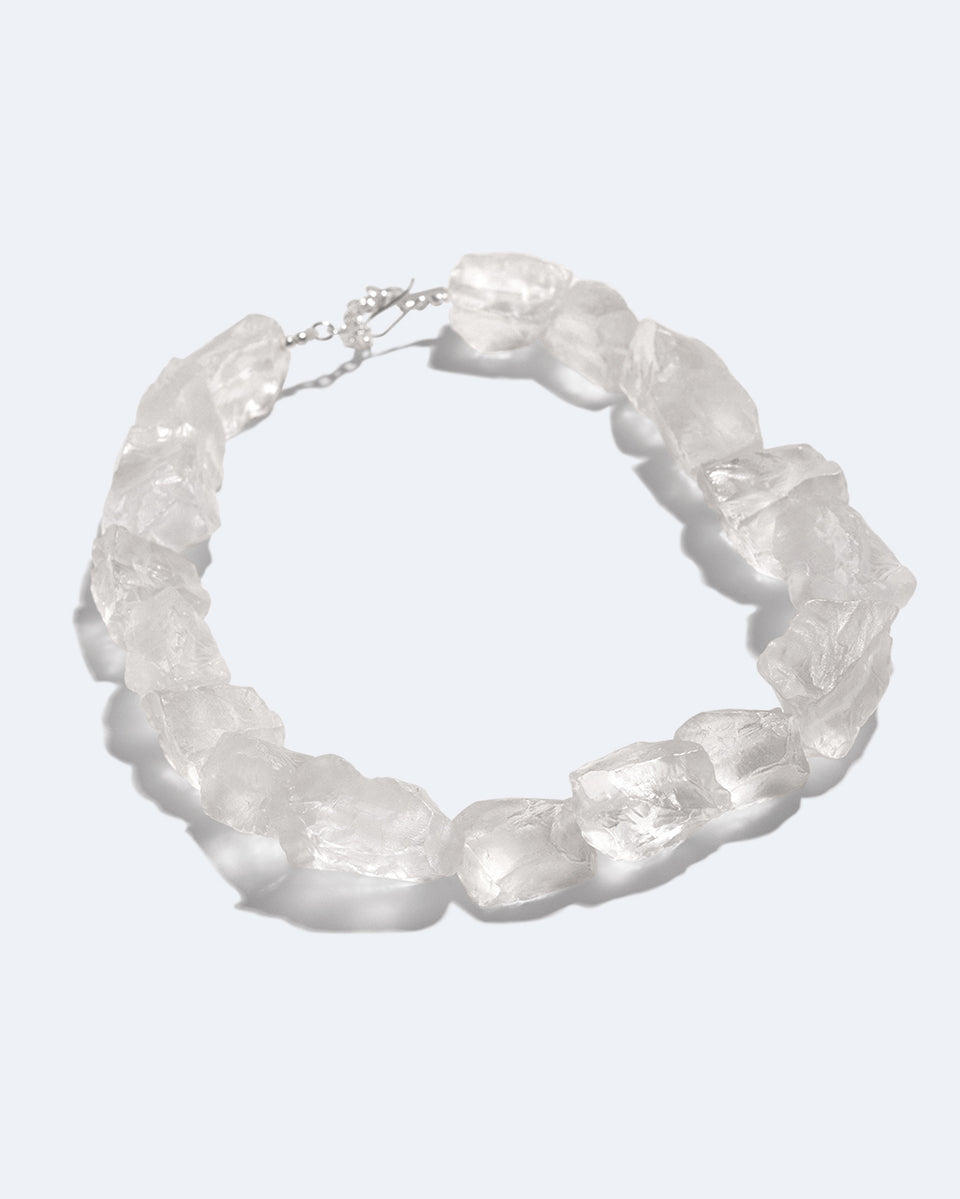 The Iceberg's Other Half - Clear Resin and Recycled Silver Necklace