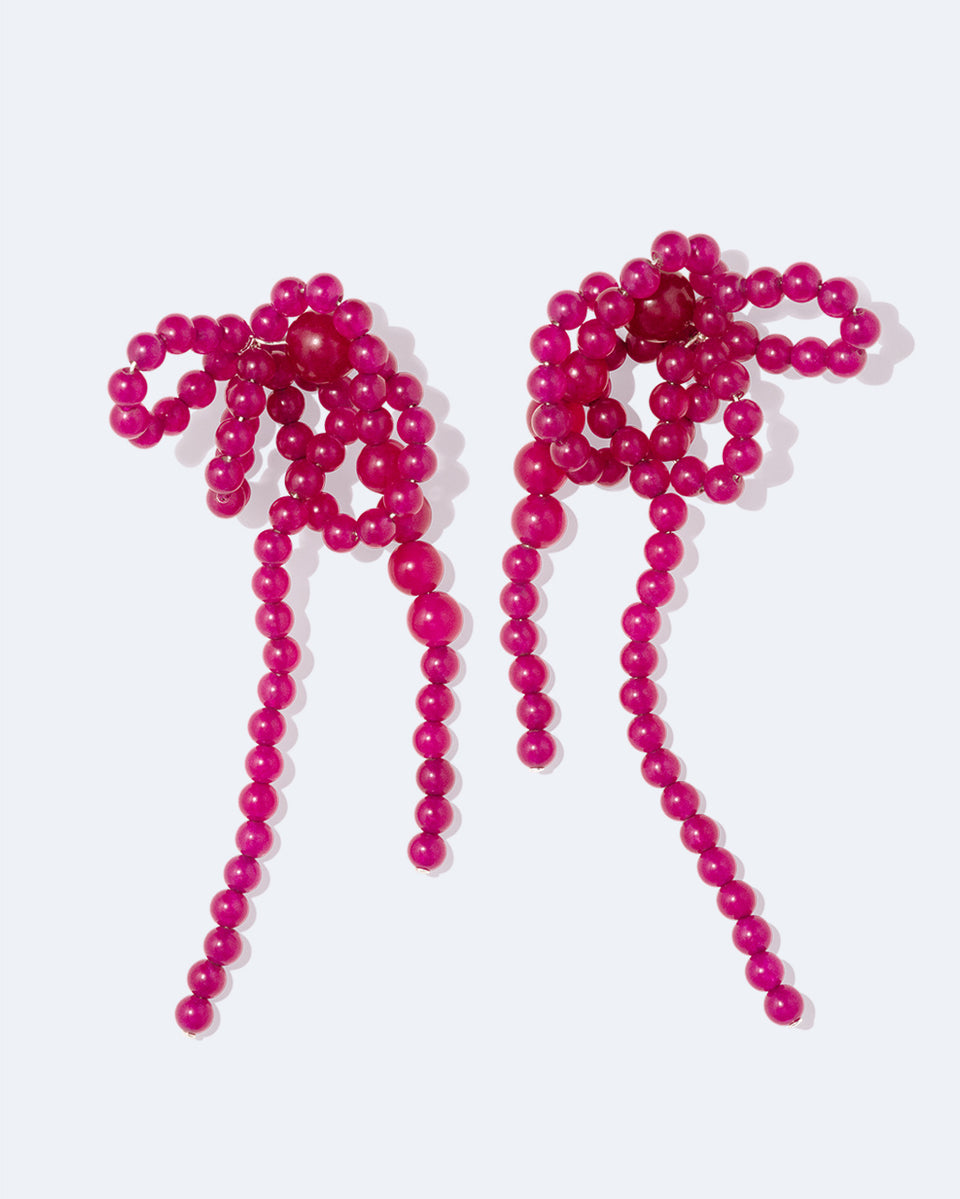 Too Many Loose Ends? - Chalcedony Bead and Recycled Silver Earrings