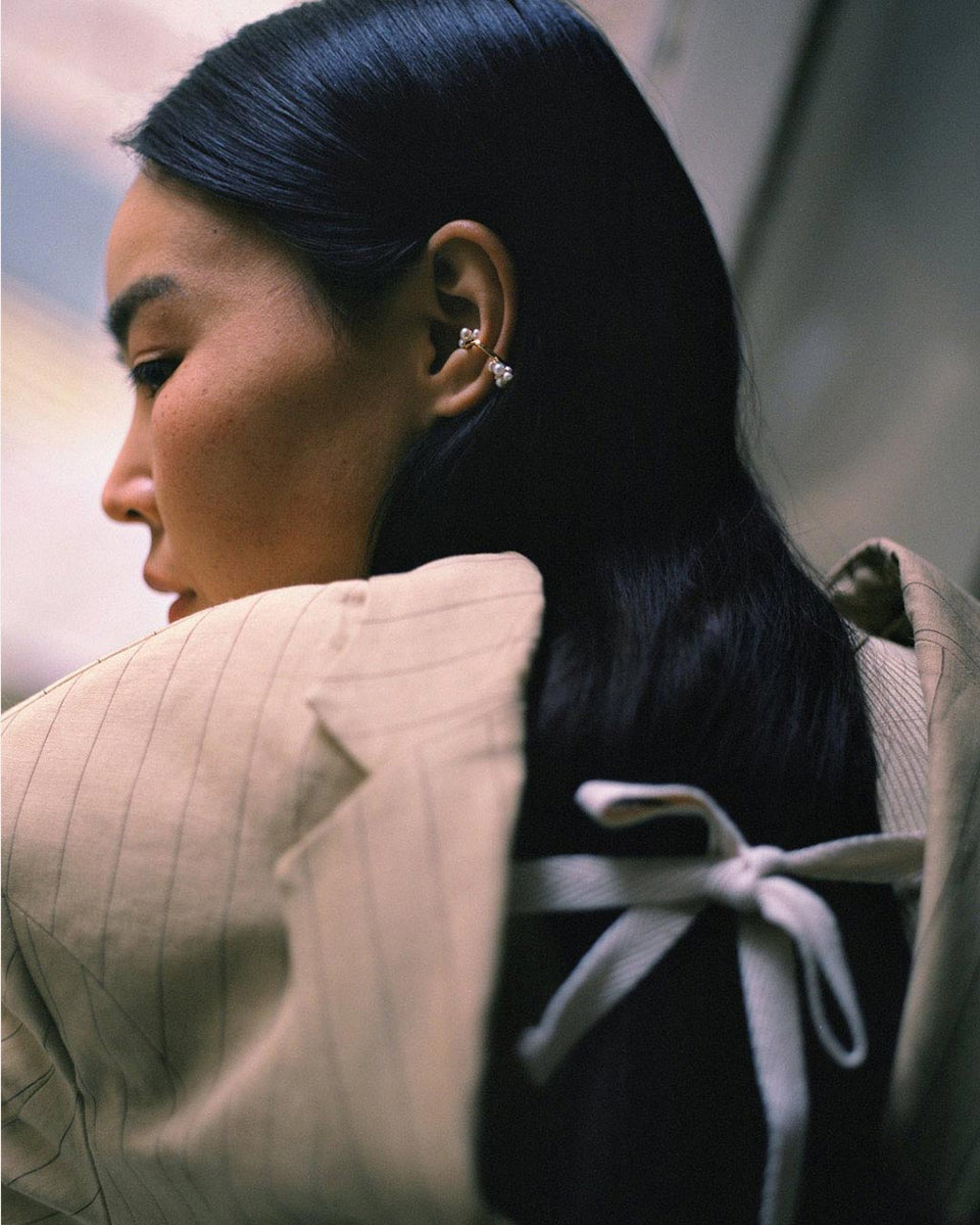 Surfacing - Pearl and Recycled Gold Vermeil Ear Cuff