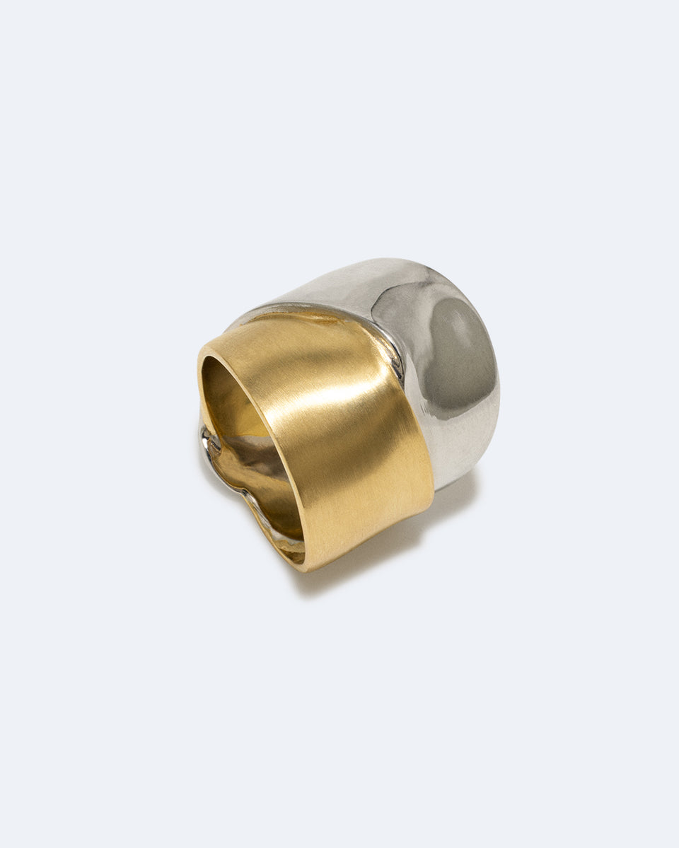 Ribbon - Recycled Silver and Gold Vermeil Ring