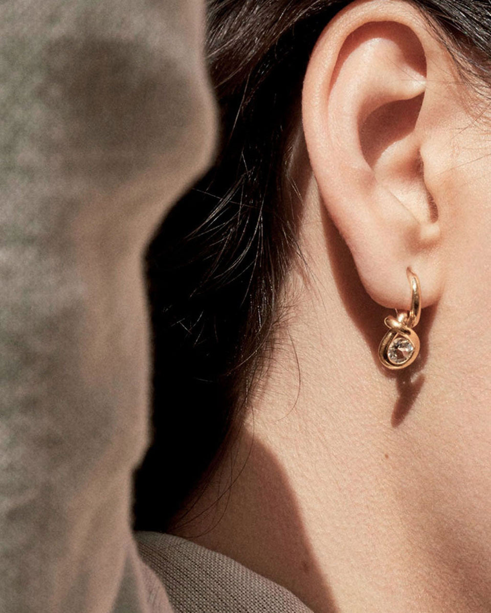 The Beekeeper - White Topaz and Recycled Gold Vermeil Earrings