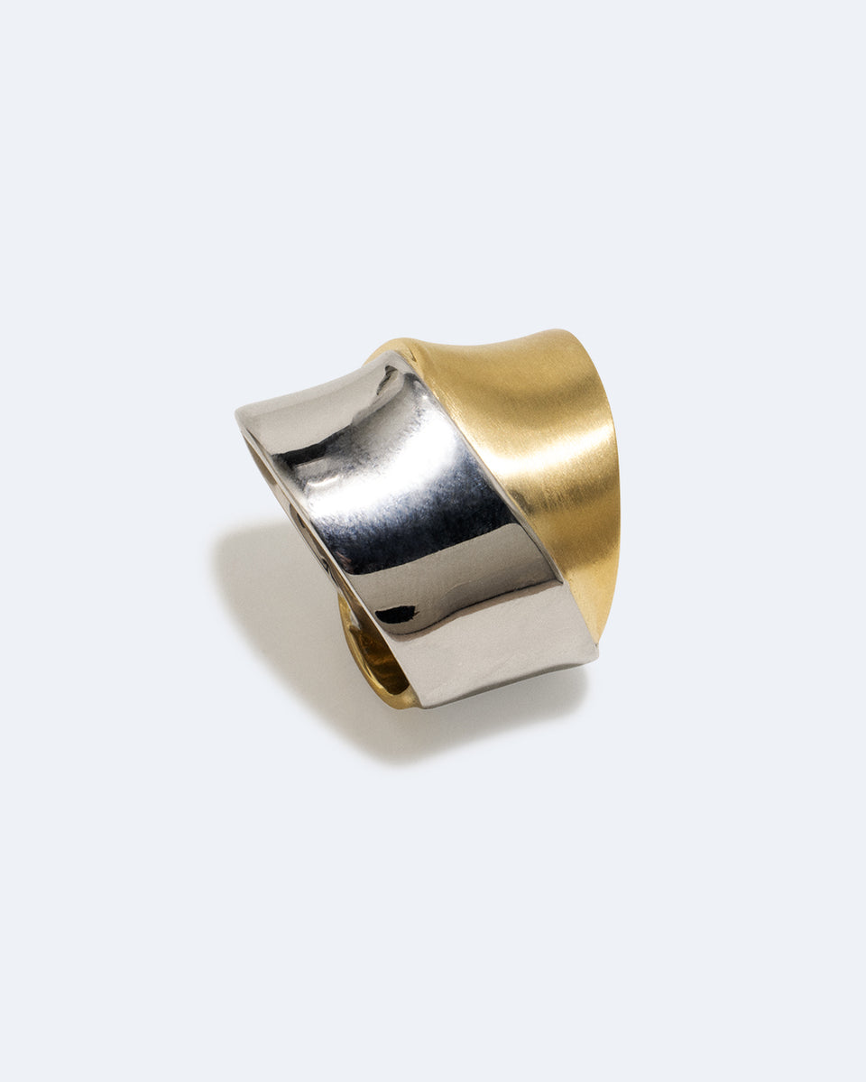 Ribbon - Recycled Silver and Gold Vermeil Ring