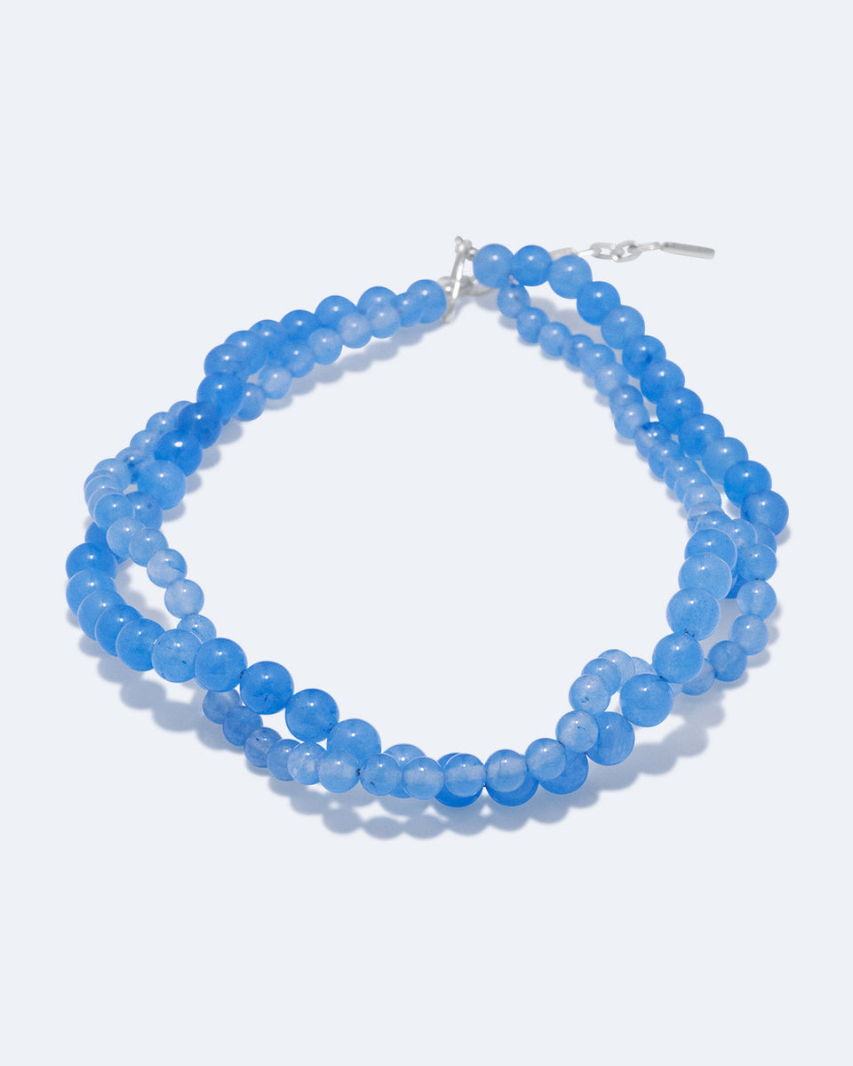 Floe - Blue Lace Agate Bead and Recycled Silver Necklace