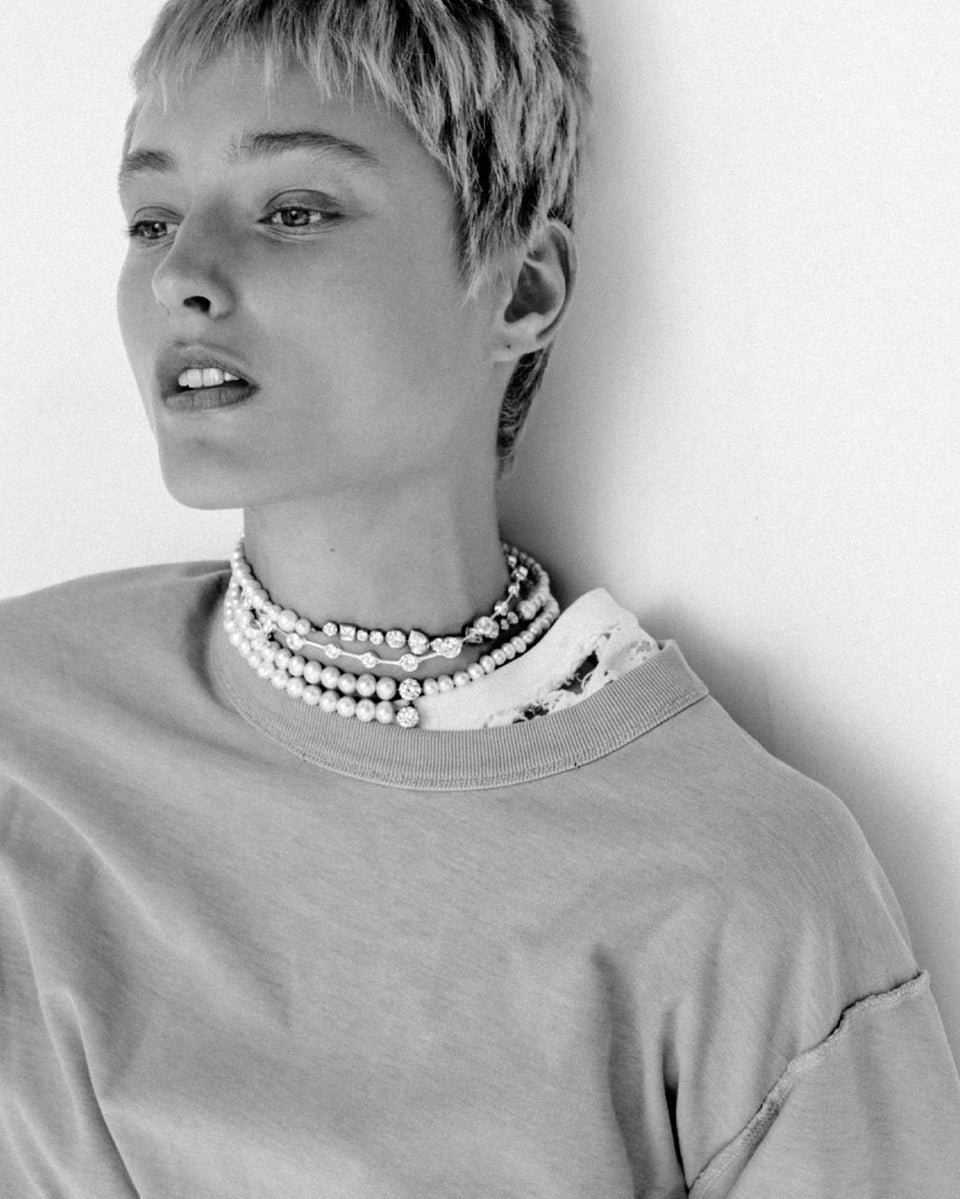 A World Locked by Politics and Money - Zirconia and Recycled Silver Necklace