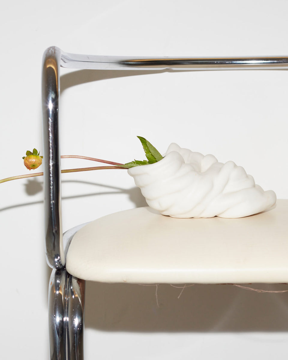 Don't Slouch! - Medium Vase in Matte White
