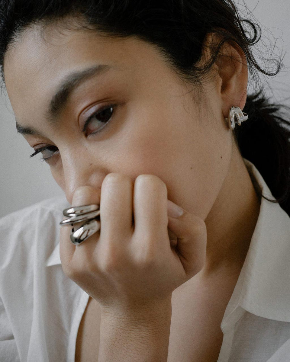 Post‐Capital - Set of 3 Gold Plated Stacking Rings