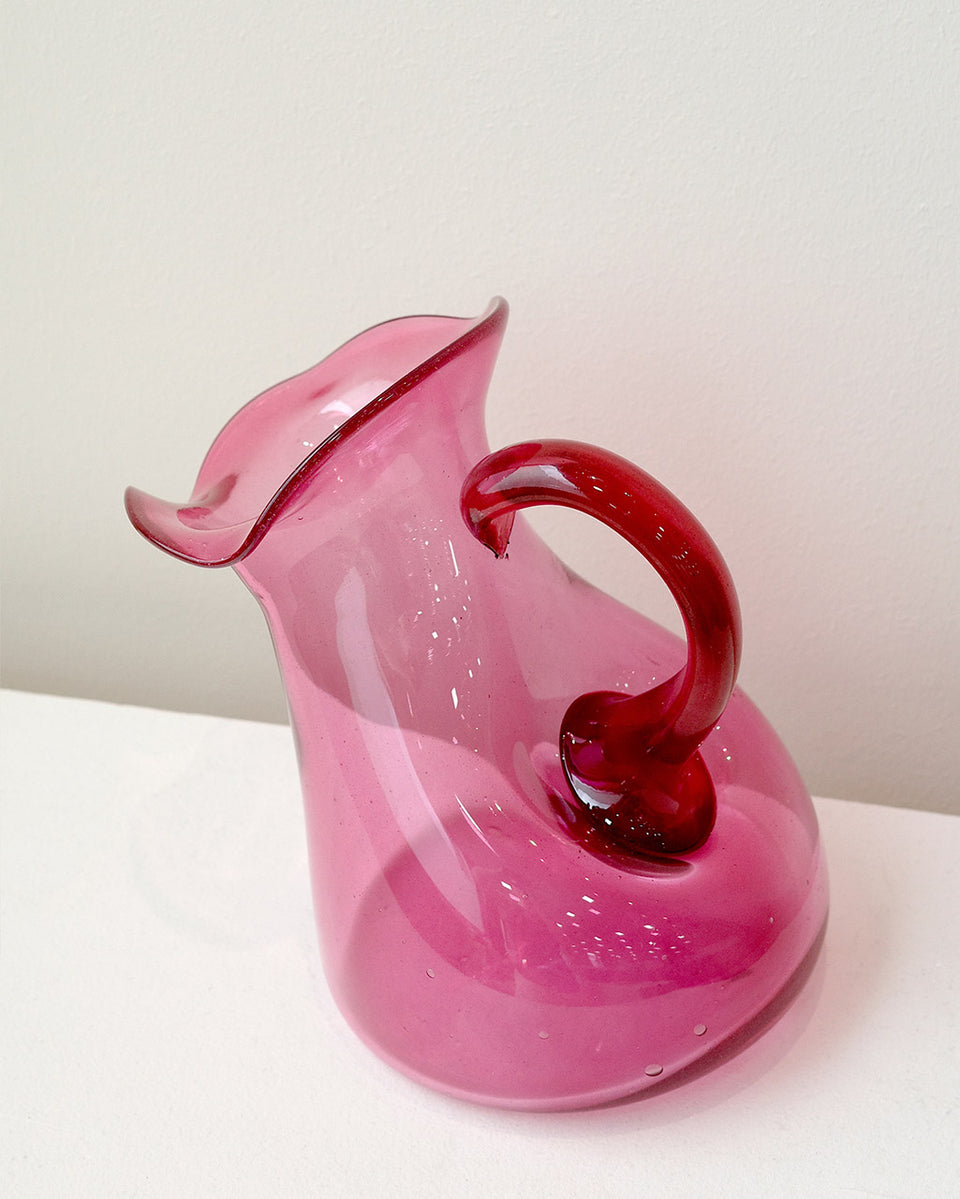 Thaw - Large Recycled Glass Jug in Magenta