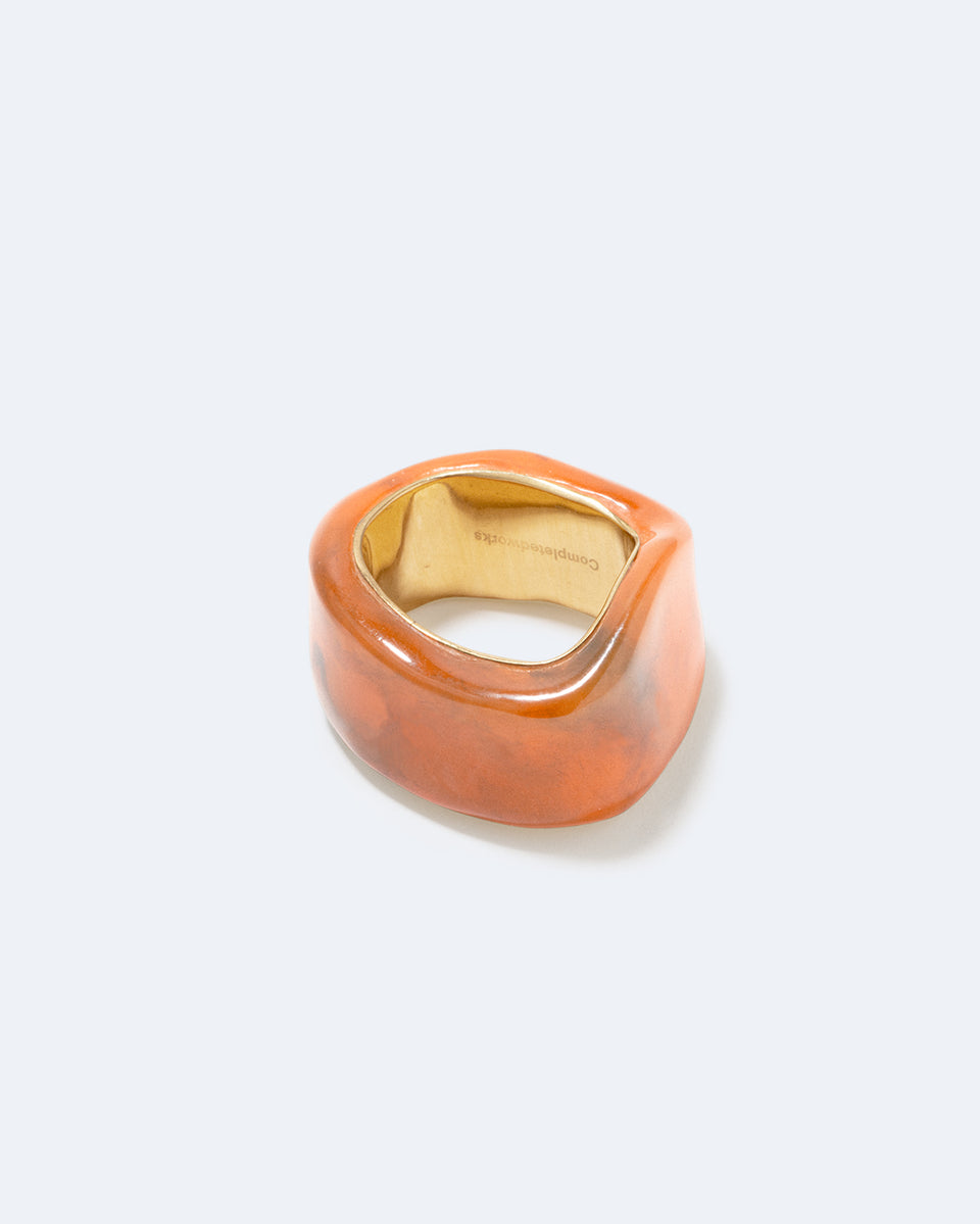 A Virtuous Circle? - Orange Bio Resin and Gold Vermeil Signet Ring