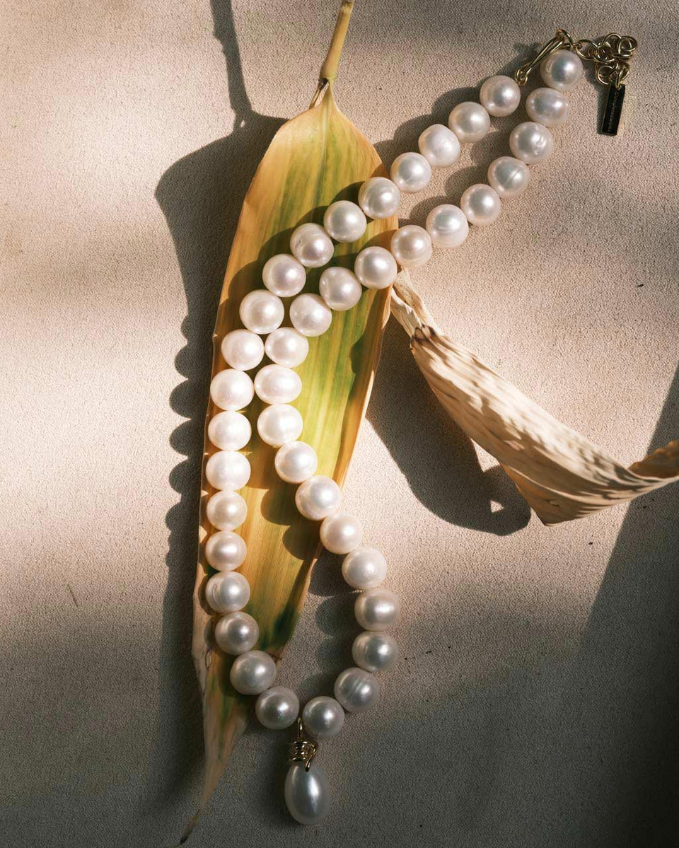 A Parcel of Endless Time - Pearl and Recycled Gold Vermeil Necklace