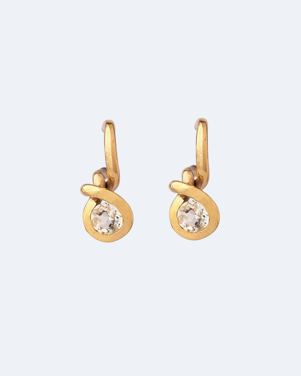 The Beekeeper - White Topaz and Recycled Gold Vermeil Earrings