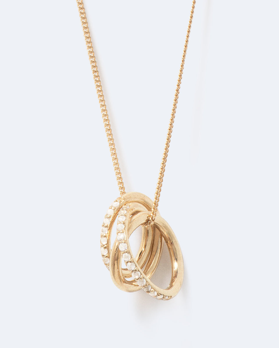 Flow - White Topaz and Gold Vermeil Pendant
