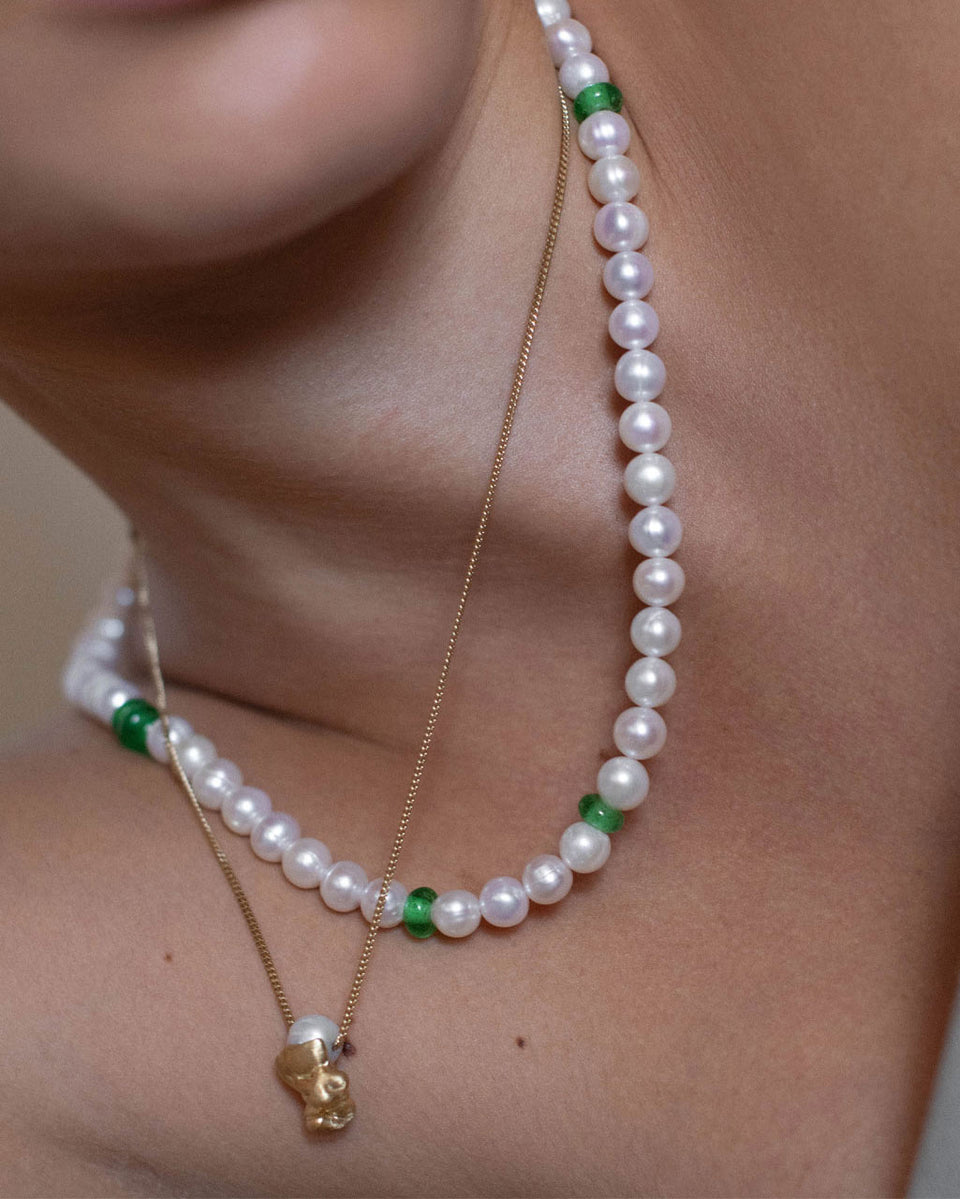 "Notsobig" Crumple - Pearl and Recycled Gold Vermeil Pendant