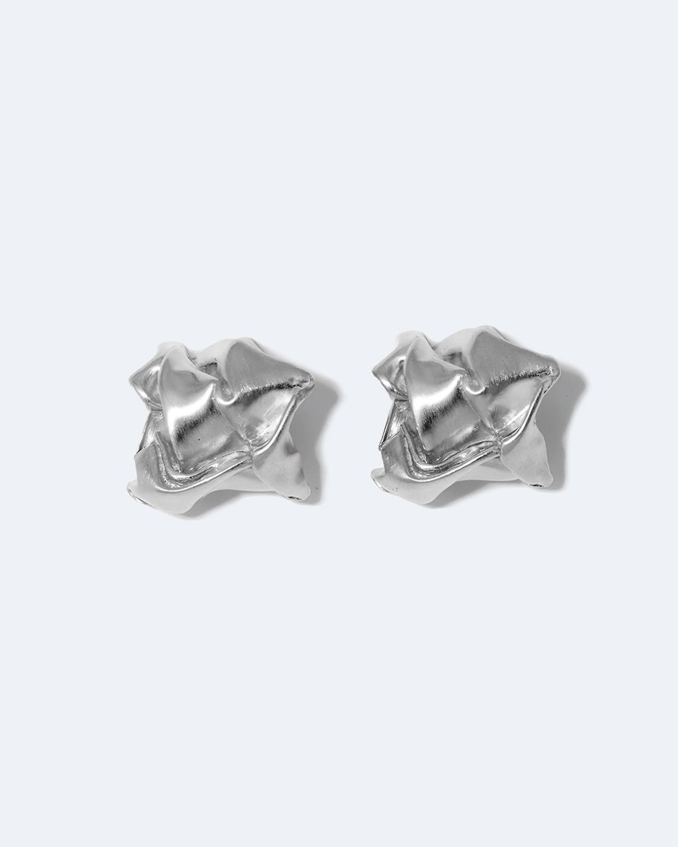 Crunched: A Tale of Abandoned Legal Strategies - Recycled Silver Earrings