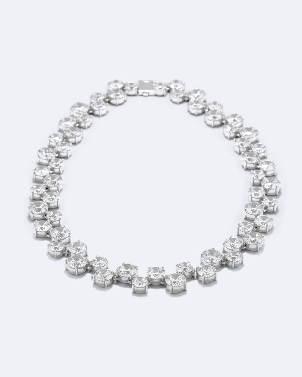 Juggernaut - Zirconia and Rhodium Plated Necklace