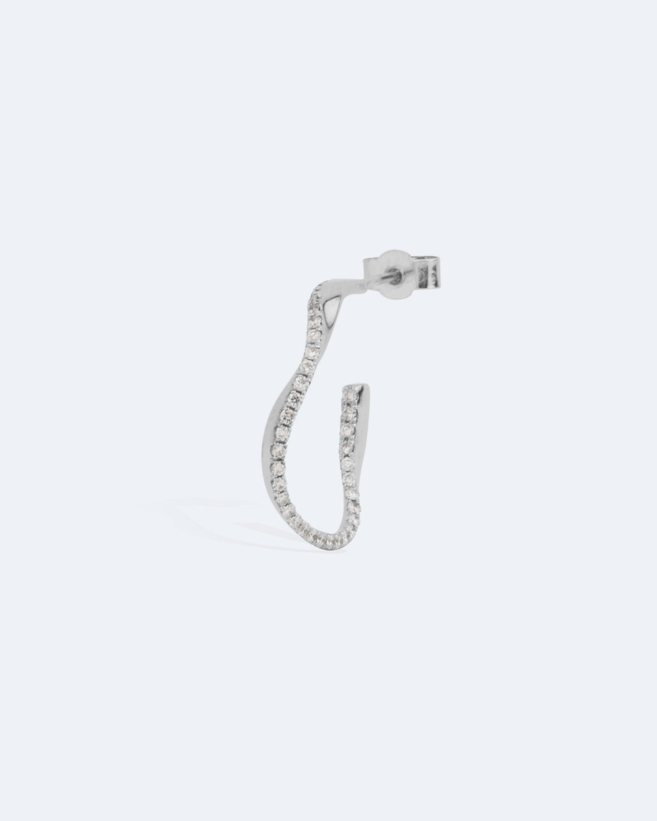 Elegy for W.W. - 18 Carat White Gold and Diamond Single Earring