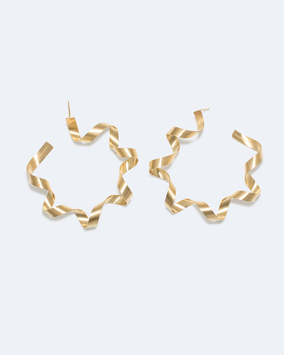 This is What Happens When the Paper Shredder Malfunctions - Gold Vermeil Earrings