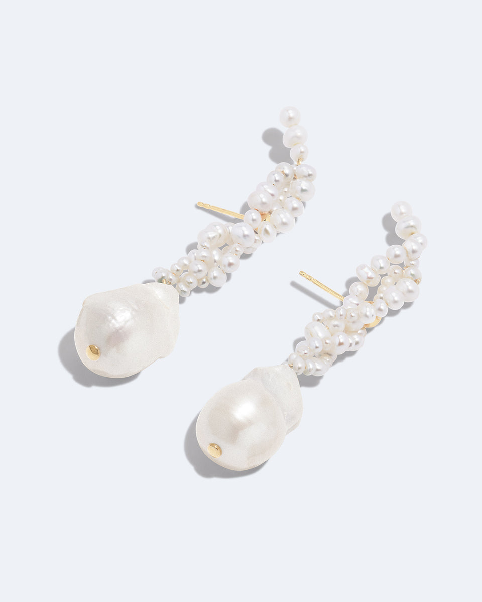 Gotcha - Pearl and Recycled Gold Vermeil Earrings