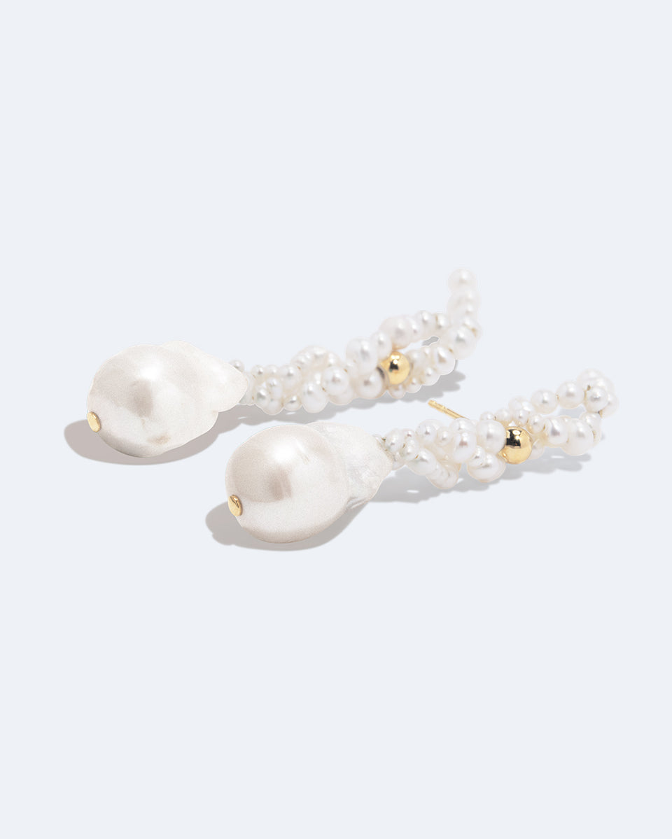 Gotcha - Pearl and Recycled Gold Vermeil Earrings