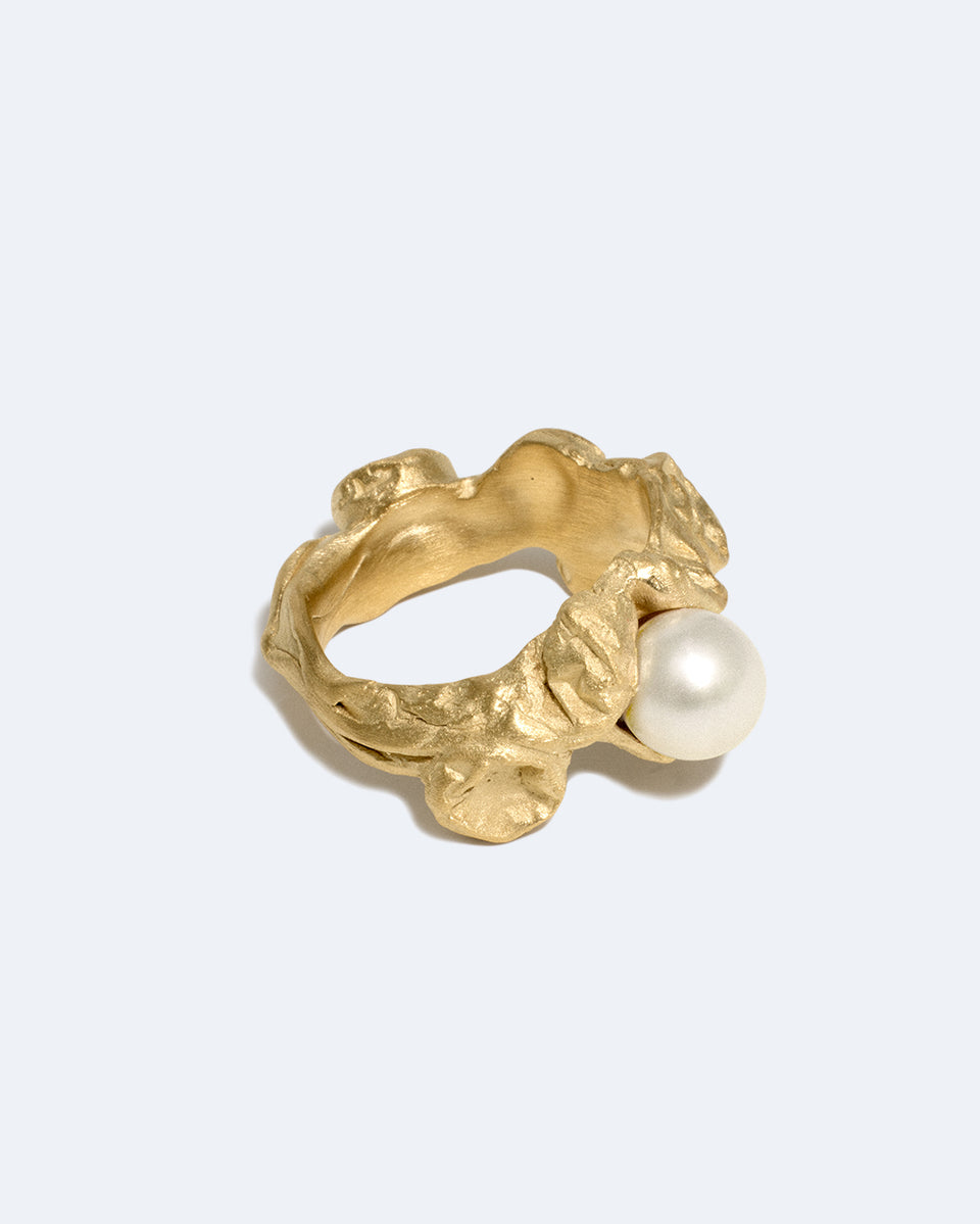 Bubble - Pearl and Gold Vermeil Ring