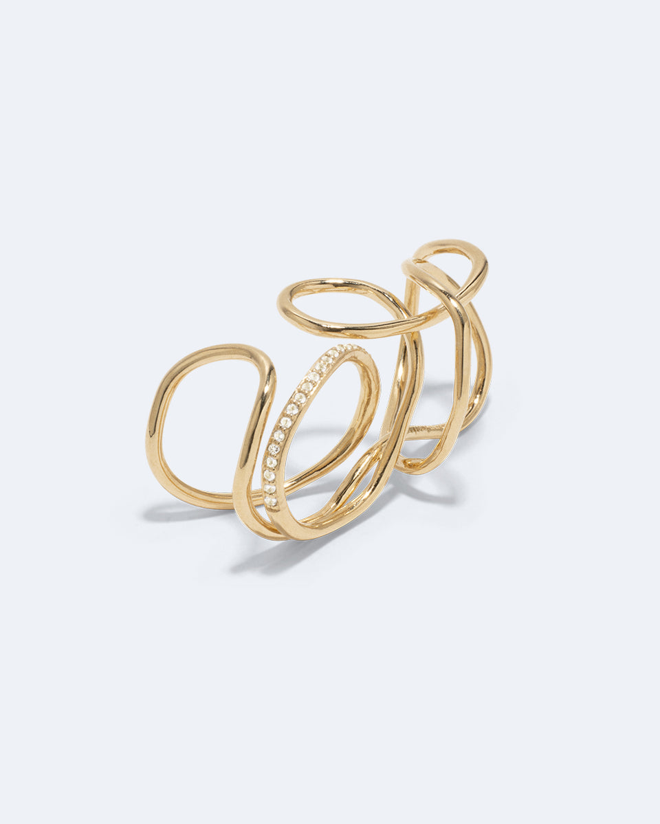 The Freedom to Imagine - White Topaz and Gold Vermeil Ring