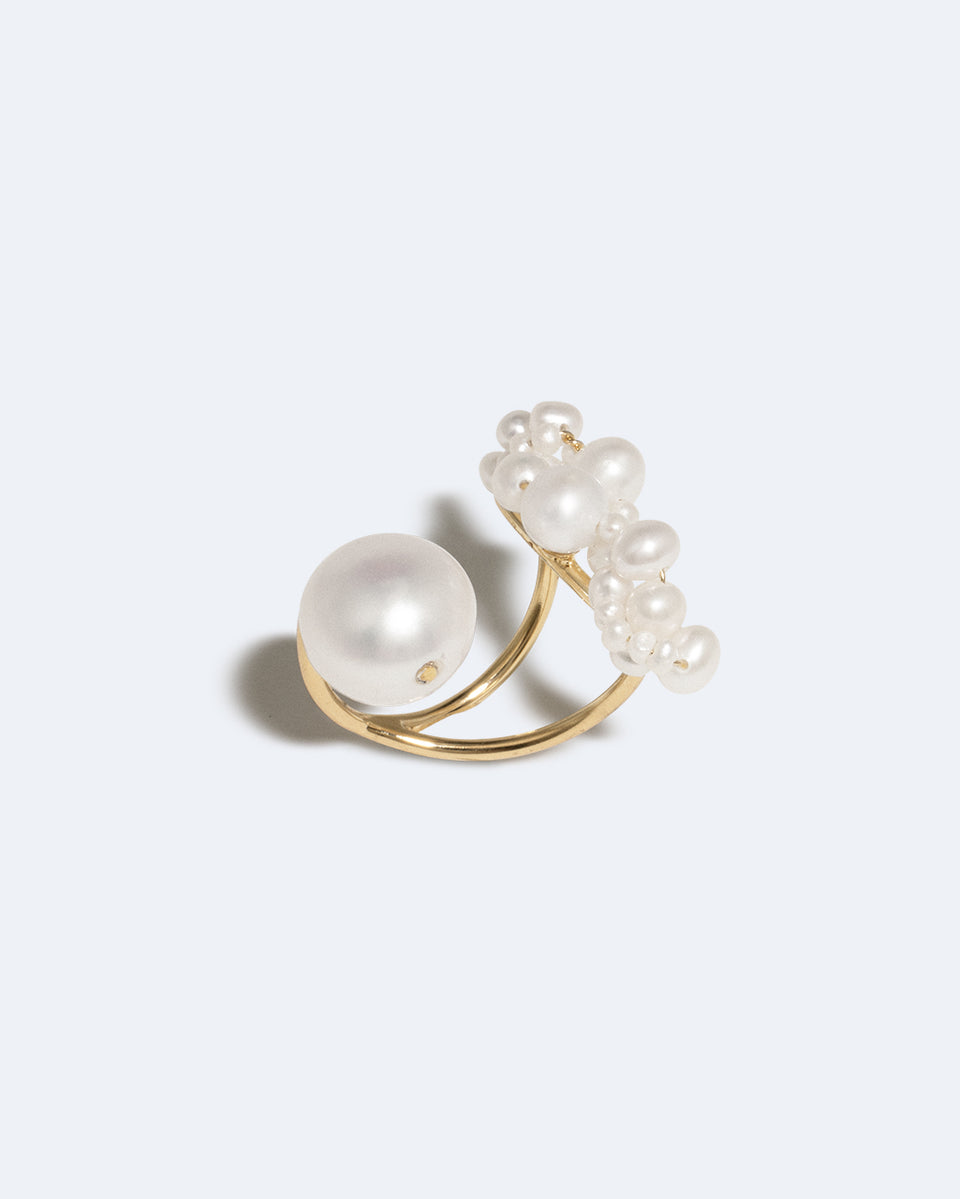 Speaking to the Penguins - Pearl and Gold Vermeil Ring