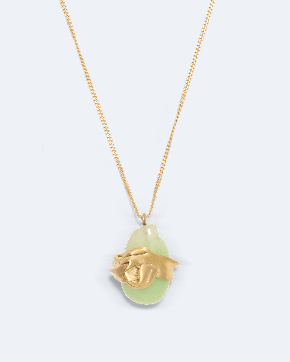Wrapped - Jade Bio Resin and Gold Vermeil Pendant