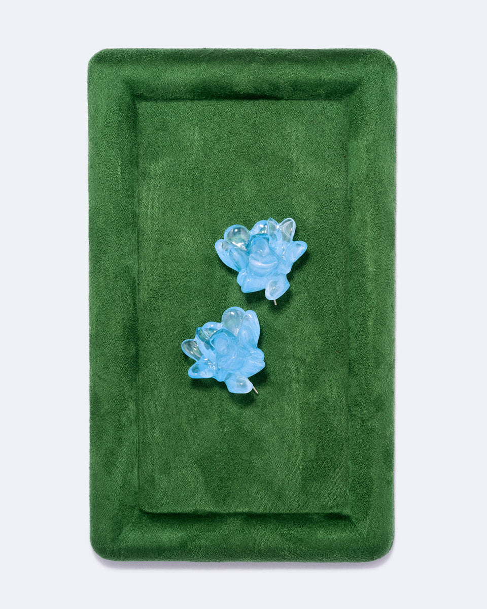 Floe - Blue Resin and Recycled Silver Earrings