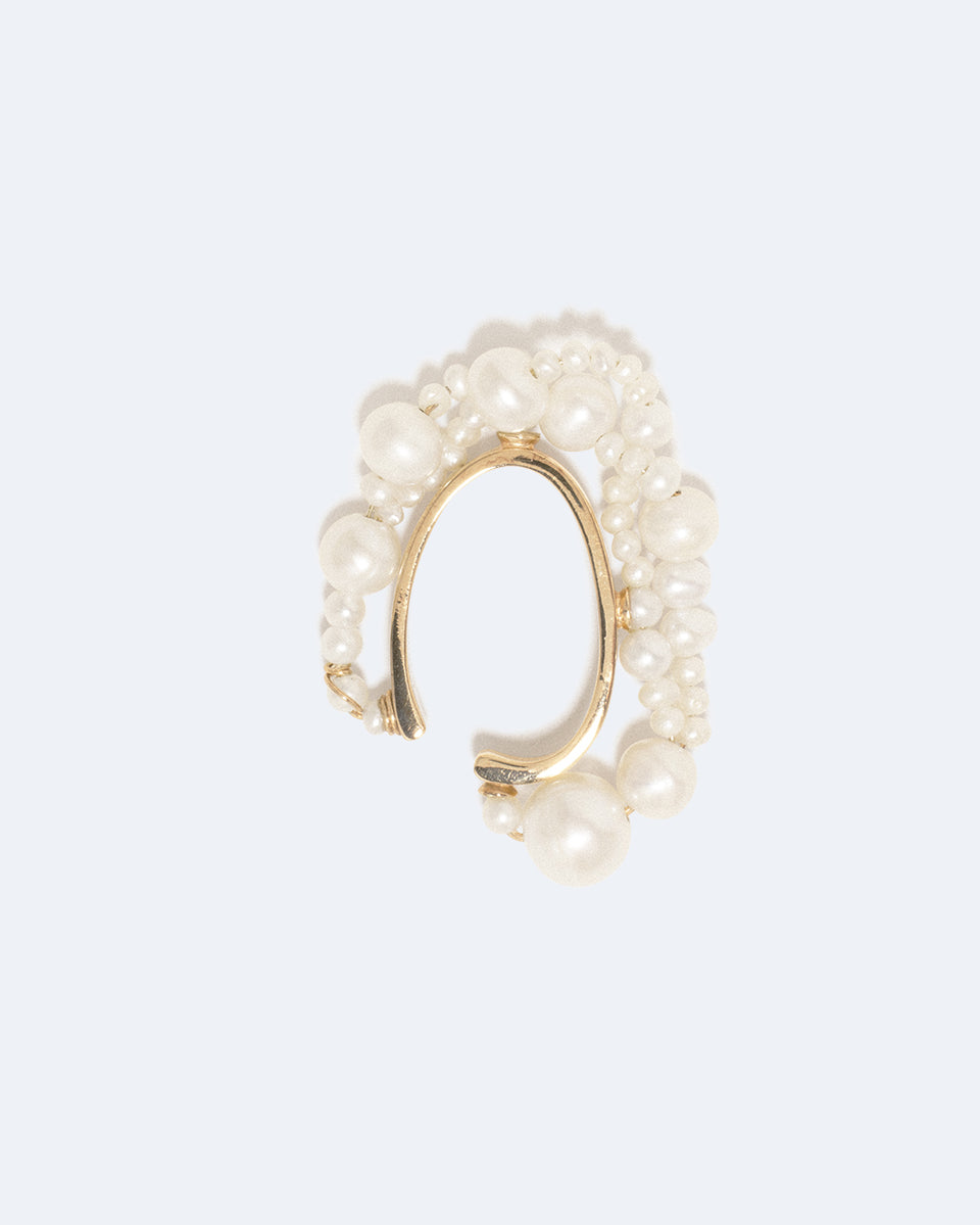Nimbus - Pearl and Recycled Gold Vermeil Ear Cuff