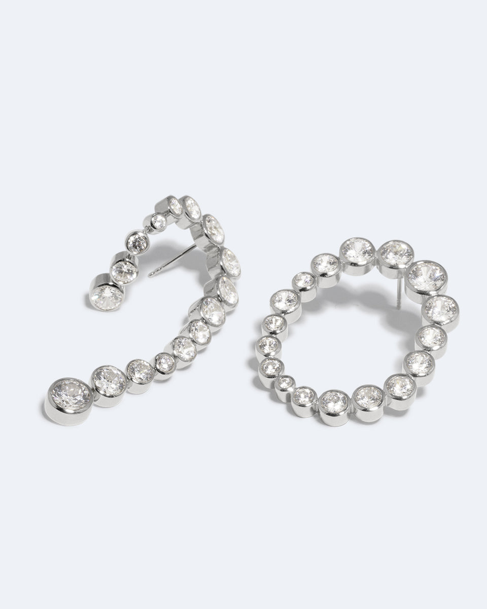 Glade - Zirconia and Recycled Silver Earrings