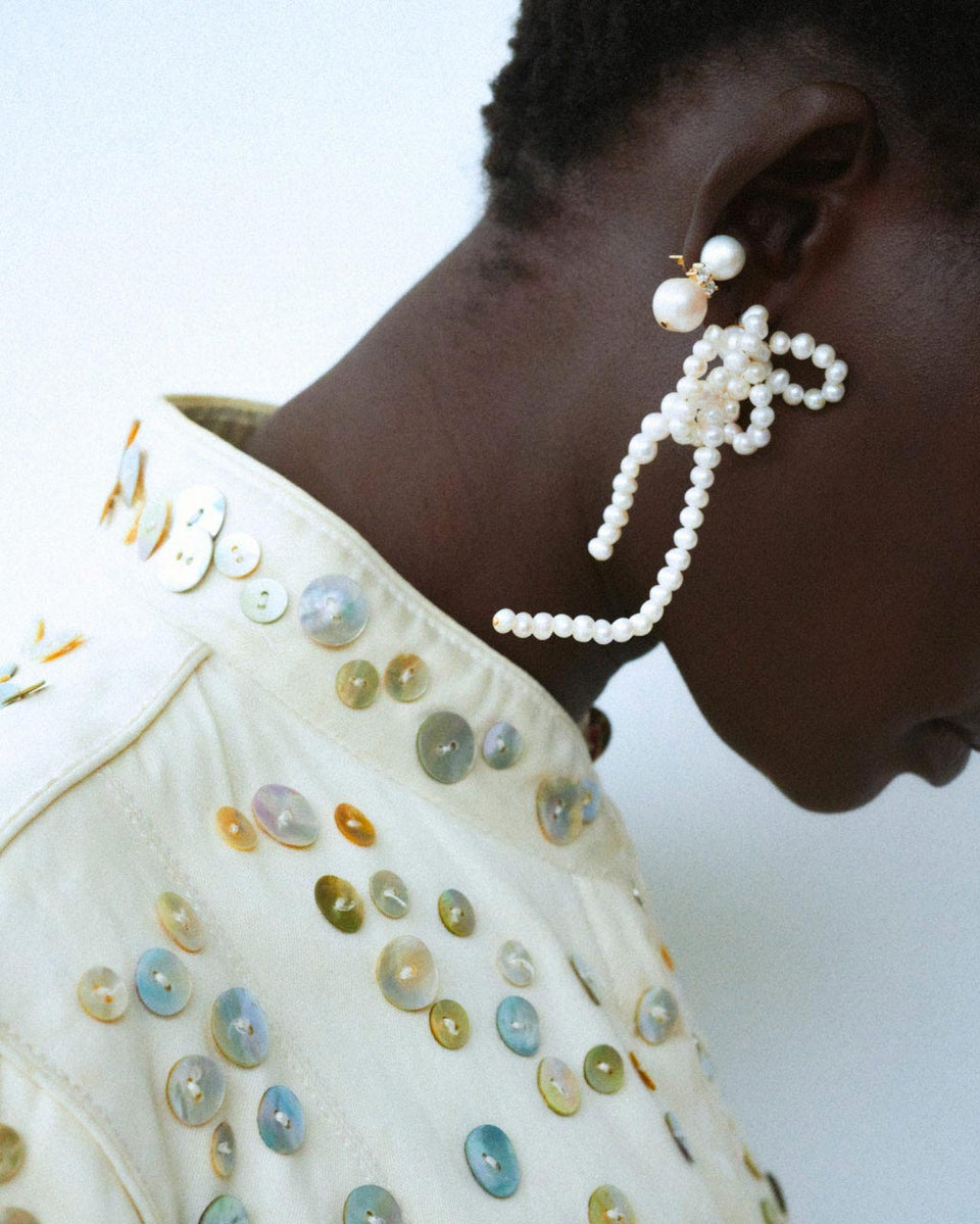 Time’s Frequency - Pearl and Recycled Gold Vermeil Earrings