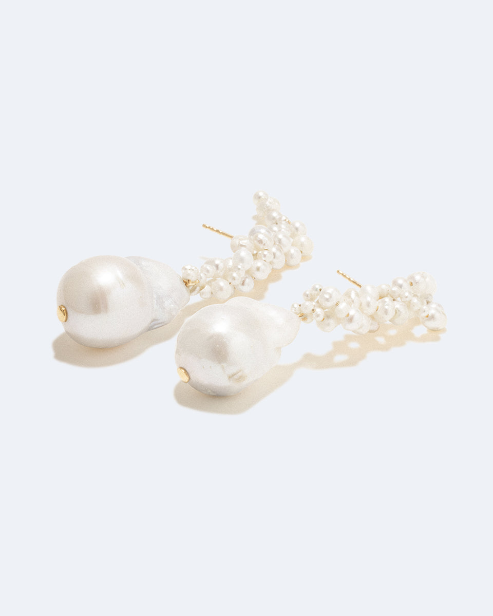 Gotcha - Pearl and Recycled Gold Vermeil Earrings