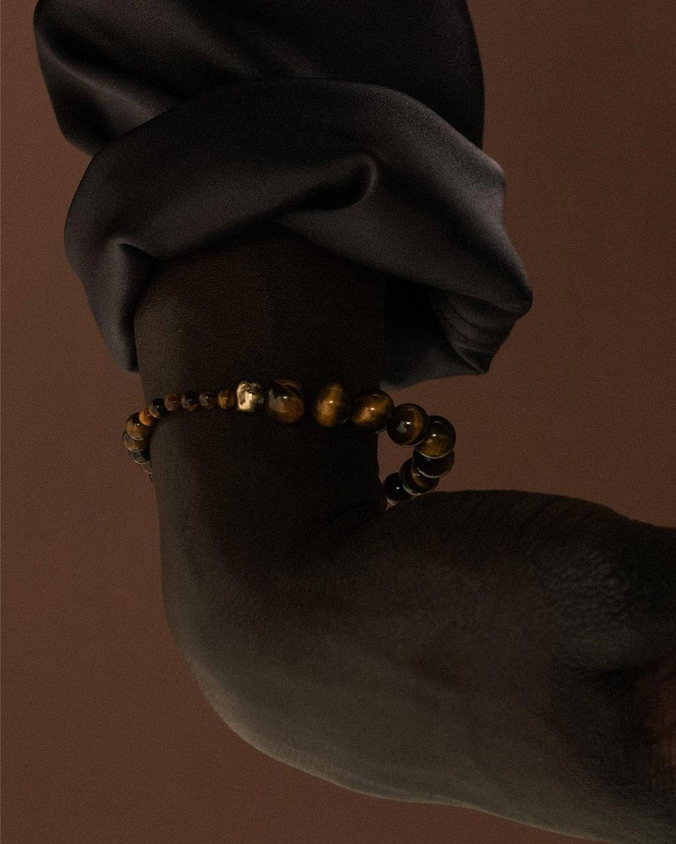 Tidelands - Tiger Eye and Recycled Gold Vermeil Bracelet