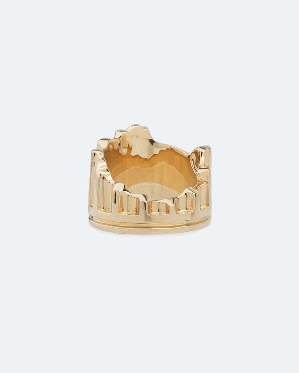 Column - 18 Carat Yellow Gold and 0.136ct Diamond Ring