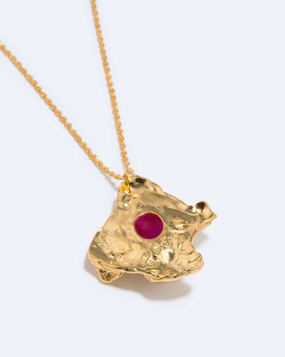 Galileo - Pink Resin and Gold Plated Pendant