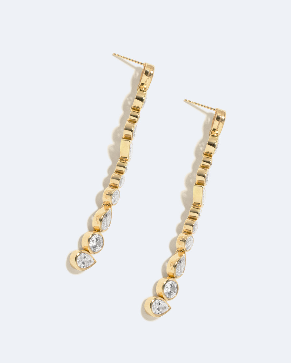 Glitch - Zirconia and Recycled Gold Vermeil Earrings