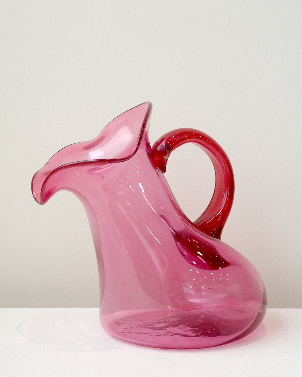 Thaw - Large Recycled Glass Jug in Magenta