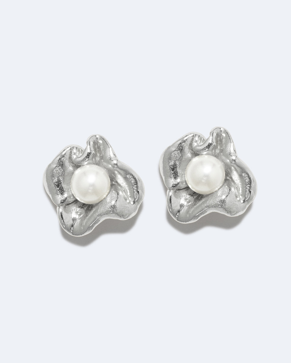 Dream Odyssey - Pearl and Recycled Silver Earrings
