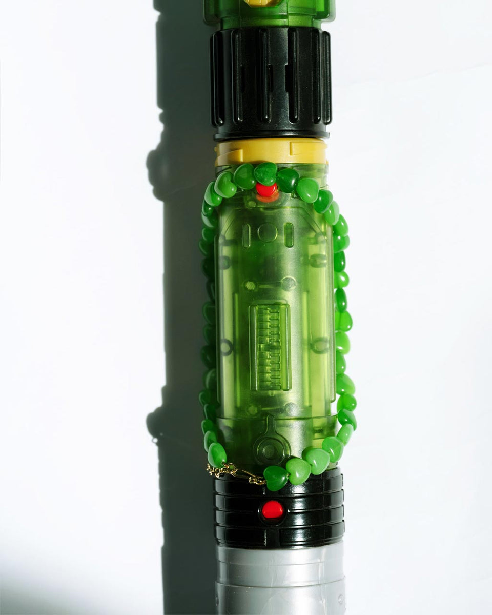 The Heart's Window - Green Heart Bead and Recycled Gold Vermeil Necklace