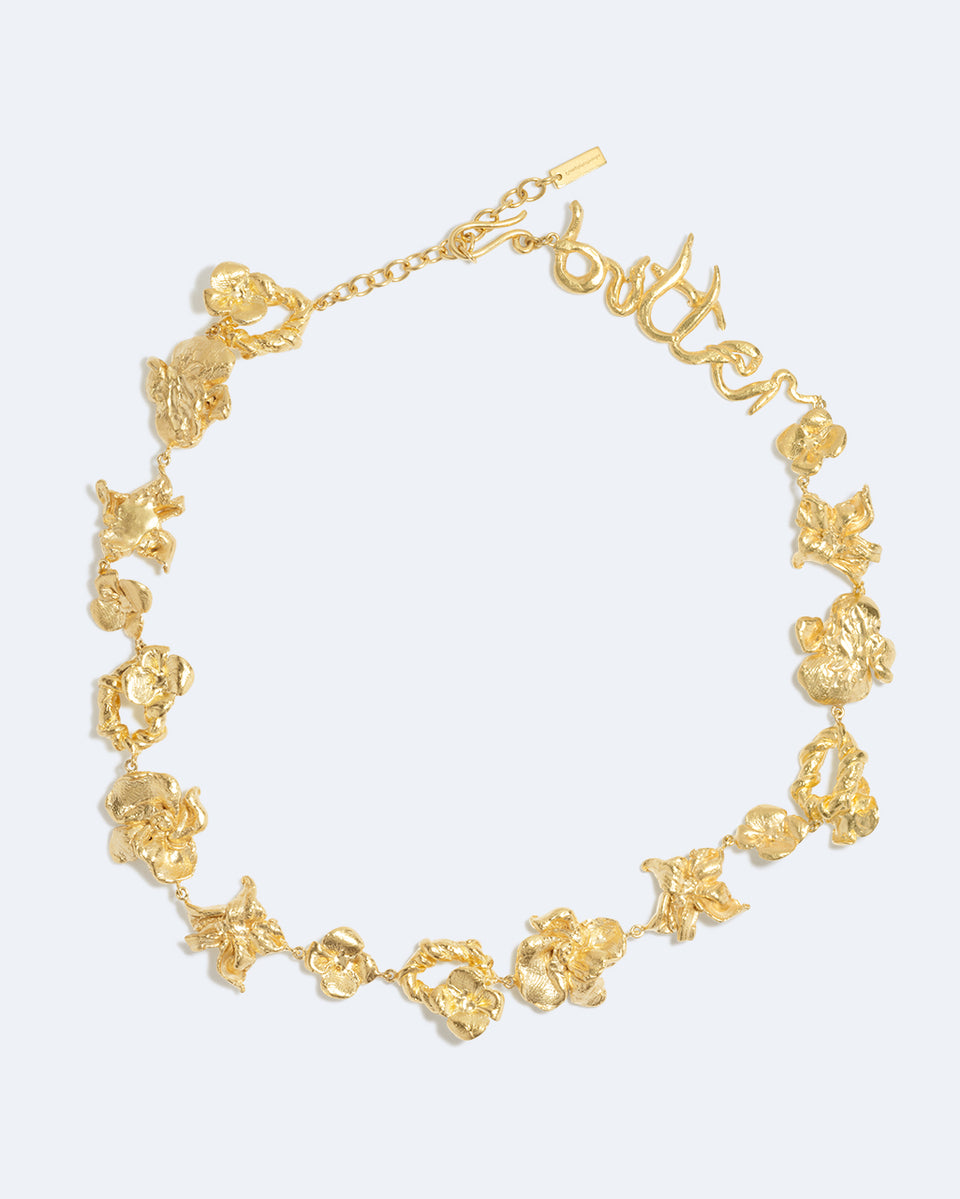 Time Passes Into Tributaries - Gold Plated Necklace