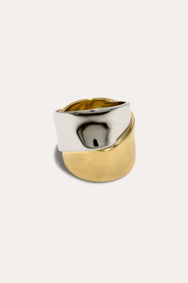 Ribbon - Recycled Silver and Gold Vermeil Ring
