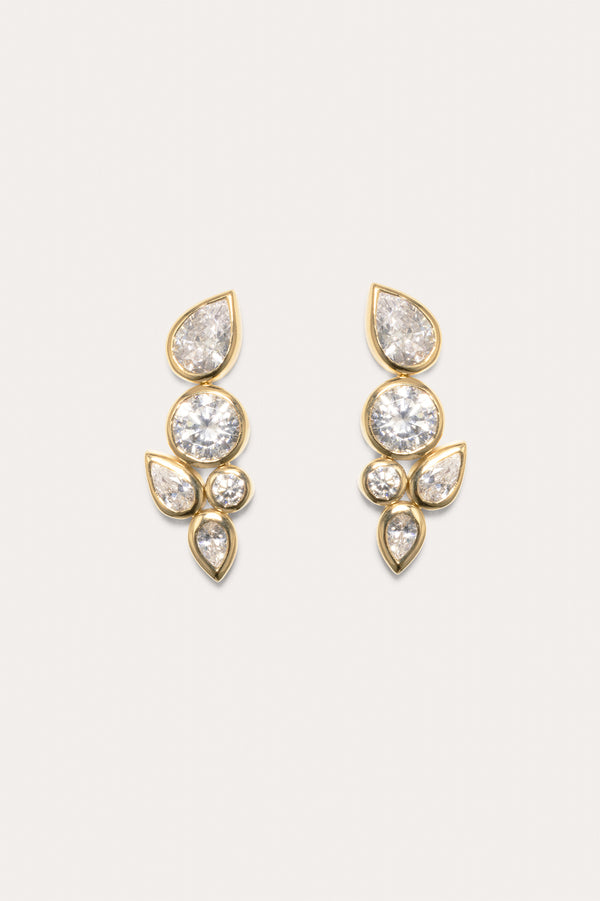 Like Peas in a Pod - Zirconia and Recycled Gold Vermeil Earrings